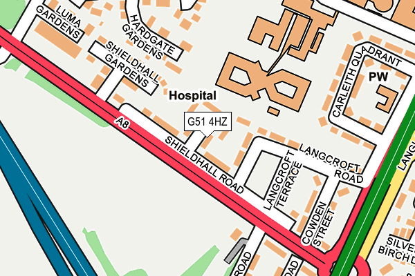 G51 4HZ map - OS OpenMap – Local (Ordnance Survey) G51 4HZ map - OS OpenMap – Local (Ordnance Survey)