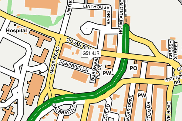 G51 4JR map - OS OpenMap – Local (Ordnance Survey) G51 4JR map - OS OpenMap – Local (Ordnance Survey)
