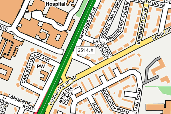 G51 4JX map - OS OpenMap – Local (Ordnance Survey) G51 4JX map - OS OpenMap – Local (Ordnance Survey)