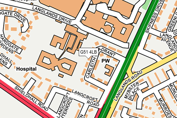 G51 4LB map - OS OpenMap – Local (Ordnance Survey) G51 4LB map - OS OpenMap – Local (Ordnance Survey)