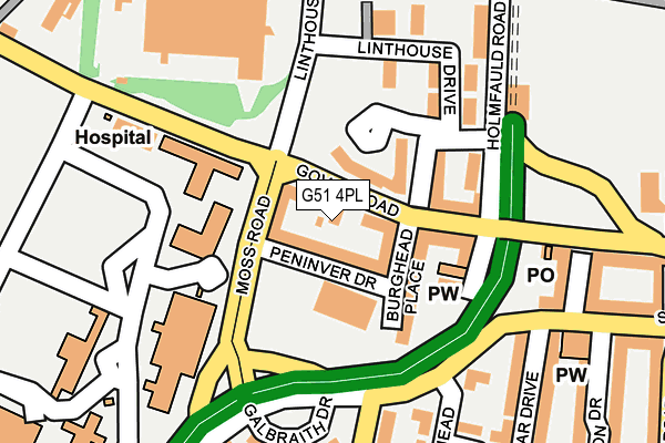 G51 4PL map - OS OpenMap – Local (Ordnance Survey) G51 4PL map - OS OpenMap – Local (Ordnance Survey)