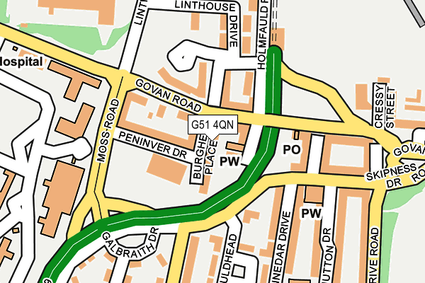 G51 4QN map - OS OpenMap – Local (Ordnance Survey) G51 4QN map - OS OpenMap – Local (Ordnance Survey)