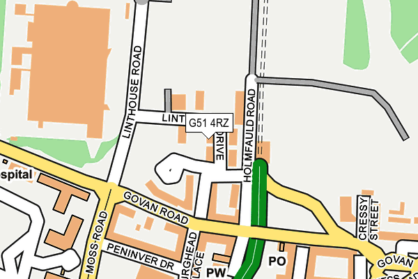 G51 4RZ map - OS OpenMap – Local (Ordnance Survey) G51 4RZ map - OS OpenMap – Local (Ordnance Survey)
