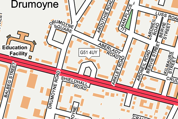 G51 4UY map - OS OpenMap – Local (Ordnance Survey) G51 4UY map - OS OpenMap – Local (Ordnance Survey)