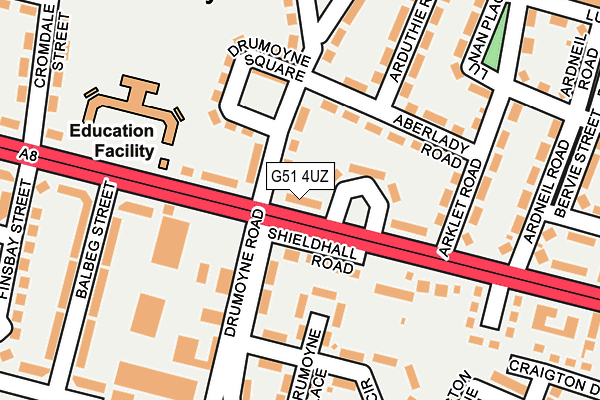 G51 4UZ map - OS OpenMap – Local (Ordnance Survey) G51 4UZ map - OS OpenMap – Local (Ordnance Survey)