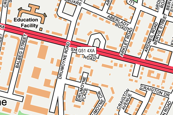 G51 4XA map - OS OpenMap – Local (Ordnance Survey) G51 4XA map - OS OpenMap – Local (Ordnance Survey)