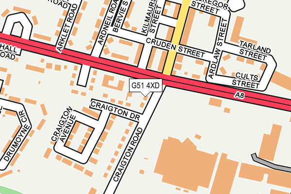 G51 4XD map - OS OpenMap – Local (Ordnance Survey) G51 4XD map - OS OpenMap – Local (Ordnance Survey)