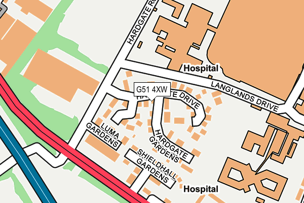 G51 4XW map - OS OpenMap – Local (Ordnance Survey) G51 4XW map - OS OpenMap – Local (Ordnance Survey)