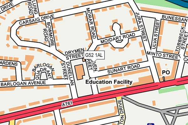G52 1AL map - OS OpenMap – Local (Ordnance Survey)