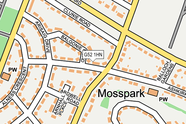 G52 1HN map - OS OpenMap – Local (Ordnance Survey) G52 1HN map - OS OpenMap – Local (Ordnance Survey)