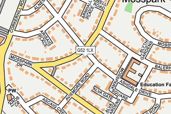 G52 1LX map - OS OpenMap – Local (Ordnance Survey) G52 1LX map - OS OpenMap – Local (Ordnance Survey)