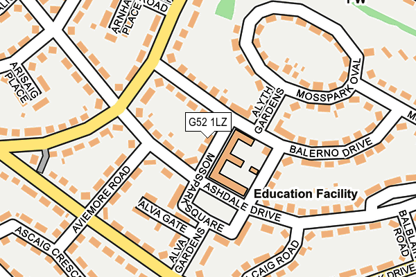 G52 1LZ map - OS OpenMap – Local (Ordnance Survey) G52 1LZ map - OS OpenMap – Local (Ordnance Survey)
