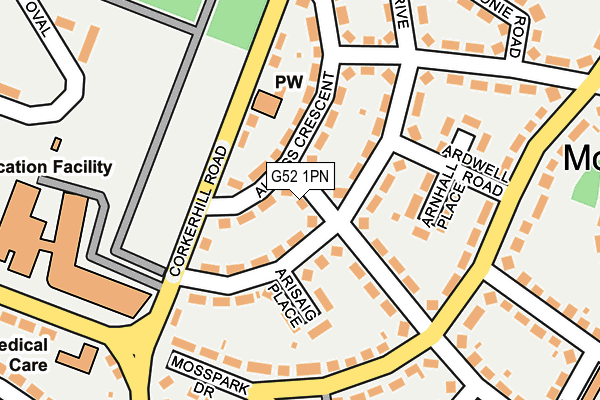 G52 1PN map - OS OpenMap – Local (Ordnance Survey) G52 1PN map - OS OpenMap – Local (Ordnance Survey)