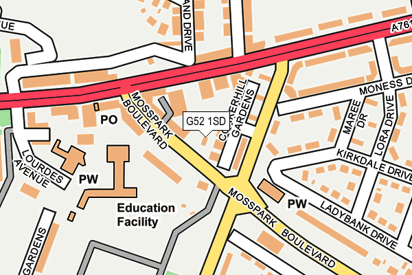 G52 1SD map - OS OpenMap – Local (Ordnance Survey) G52 1SD map - OS OpenMap – Local (Ordnance Survey)