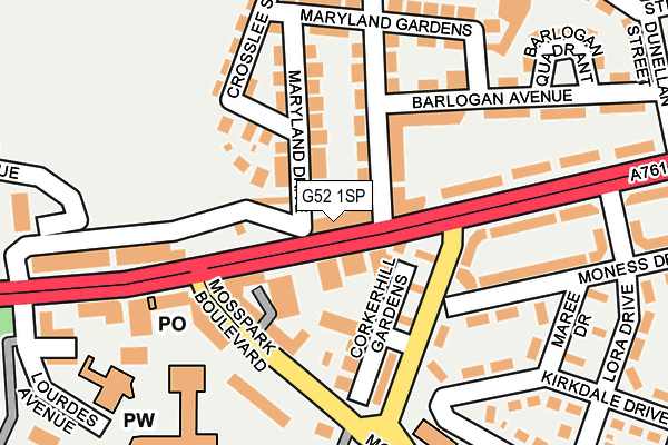 G52 1SP map - OS OpenMap – Local (Ordnance Survey) G52 1SP map - OS OpenMap – Local (Ordnance Survey)