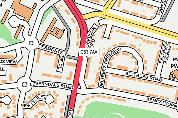 G53 7AA map - OS OpenMap – Local (Ordnance Survey) G53 7AA map - OS OpenMap – Local (Ordnance Survey)