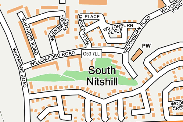 G53 7LL map - OS OpenMap – Local (Ordnance Survey)
