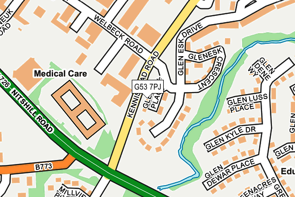 G53 7PJ map - OS OpenMap – Local (Ordnance Survey) G53 7PJ map - OS OpenMap – Local (Ordnance Survey)