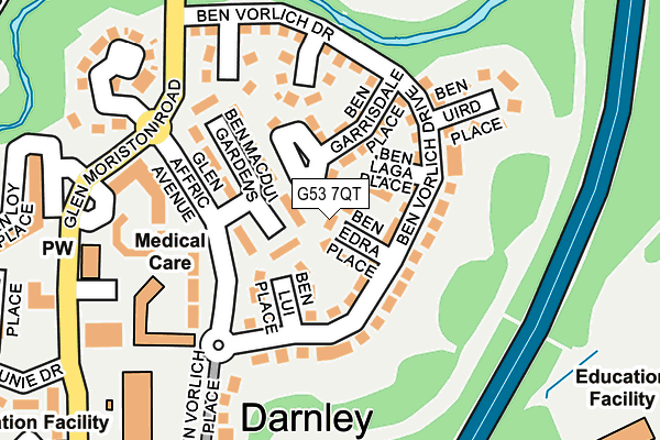 G53 7QT map - OS OpenMap – Local (Ordnance Survey)