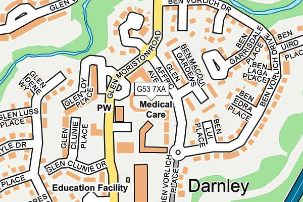 G53 7XA map - OS OpenMap – Local (Ordnance Survey) G53 7XA map - OS OpenMap – Local (Ordnance Survey)