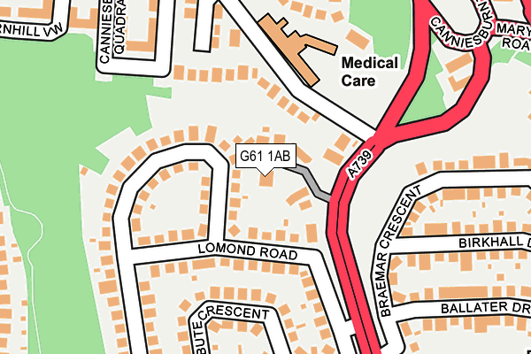 G61 1AB map - OS OpenMap – Local (Ordnance Survey) G61 1AB map - OS OpenMap – Local (Ordnance Survey)