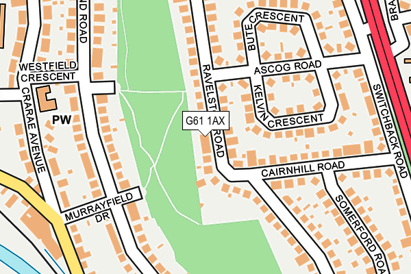 G61 1AX map - OS OpenMap – Local (Ordnance Survey) G61 1AX map - OS OpenMap – Local (Ordnance Survey)