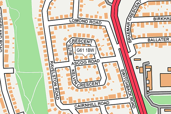 G61 1BW map - OS OpenMap – Local (Ordnance Survey) G61 1BW map - OS OpenMap – Local (Ordnance Survey)