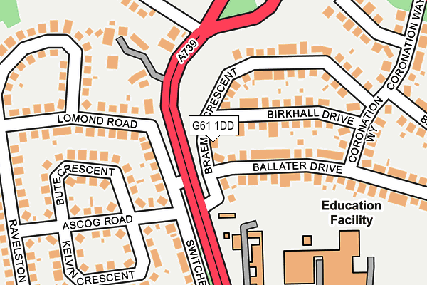 G61 1DD map - OS OpenMap – Local (Ordnance Survey) G61 1DD map - OS OpenMap – Local (Ordnance Survey)