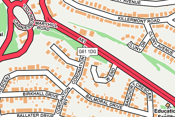 G61 1DG map - OS OpenMap – Local (Ordnance Survey) G61 1DG map - OS OpenMap – Local (Ordnance Survey)