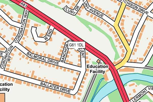 G61 1DL map - OS OpenMap – Local (Ordnance Survey) G61 1DL map - OS OpenMap – Local (Ordnance Survey)