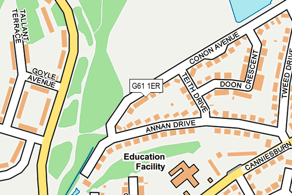 G61 1ER map - OS OpenMap – Local (Ordnance Survey) G61 1ER map - OS OpenMap – Local (Ordnance Survey)