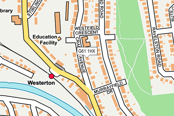 G61 1HX map - OS OpenMap – Local (Ordnance Survey)