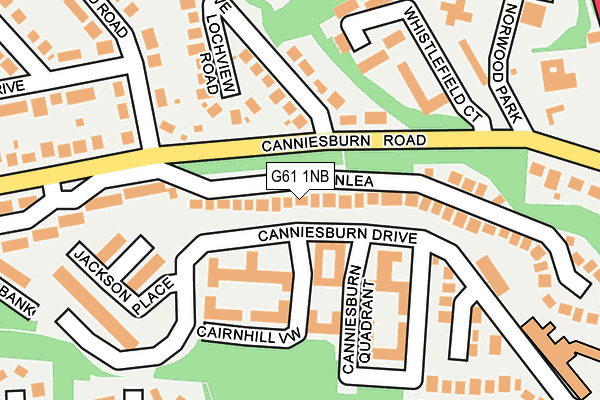 G61 1NB map - OS OpenMap – Local (Ordnance Survey)