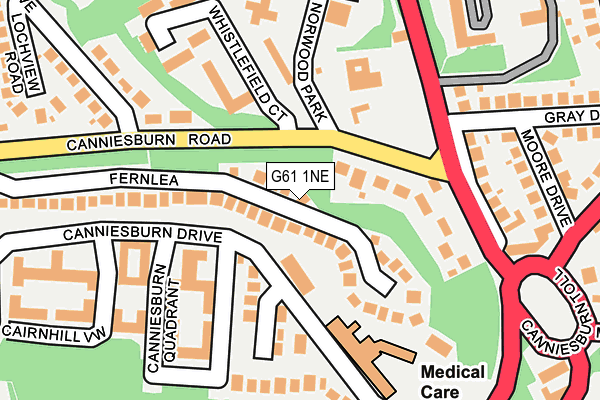 G61 1NE map - OS OpenMap – Local (Ordnance Survey) G61 1NE map - OS OpenMap – Local (Ordnance Survey)