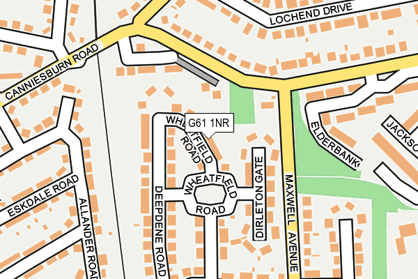 G61 1NR map - OS OpenMap – Local (Ordnance Survey)