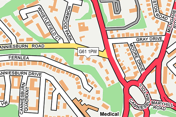 G61 1PW map - OS OpenMap – Local (Ordnance Survey) G61 1PW map - OS OpenMap – Local (Ordnance Survey)