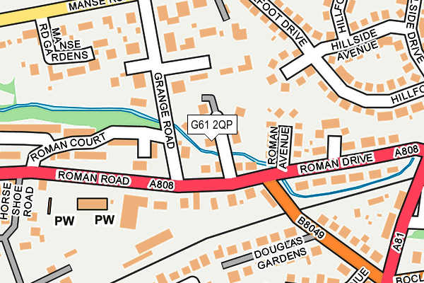 G61 2QP map - OS OpenMap – Local (Ordnance Survey)