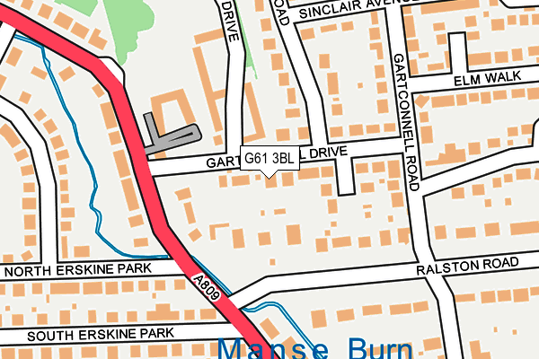 G61 3BL map - OS OpenMap – Local (Ordnance Survey) G61 3BL map - OS OpenMap – Local (Ordnance Survey)