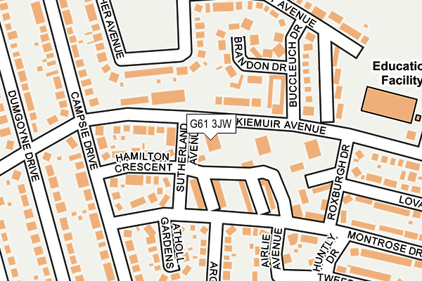 G61 3JW map - OS OpenMap – Local (Ordnance Survey)