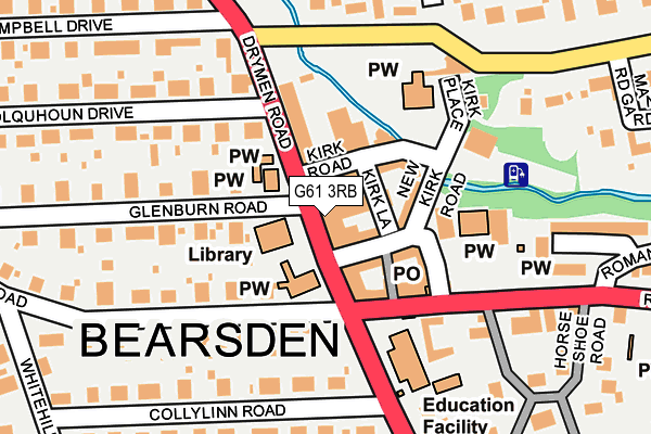 G61 3RB map - OS OpenMap – Local (Ordnance Survey) G61 3RB map - OS OpenMap – Local (Ordnance Survey)