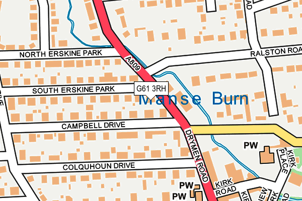 G61 3RH map - OS OpenMap – Local (Ordnance Survey)