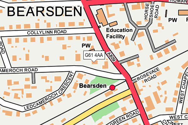 G61 4AA map - OS OpenMap – Local (Ordnance Survey) G61 4AA map - OS OpenMap – Local (Ordnance Survey)