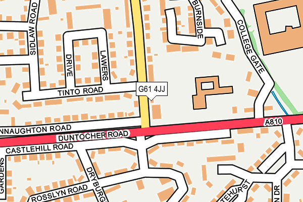 G61 4JJ map - OS OpenMap – Local (Ordnance Survey)