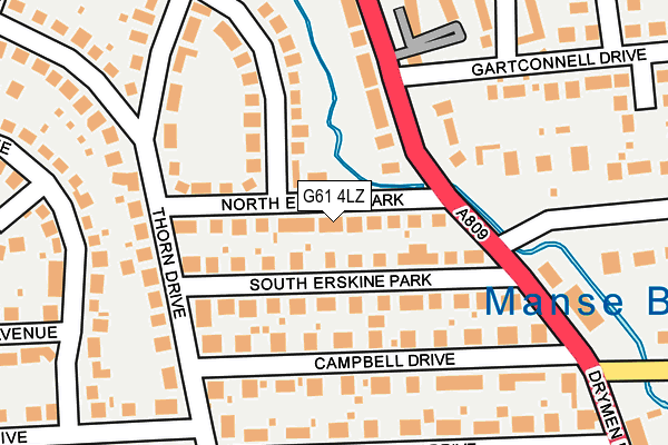 G61 4LZ map - OS OpenMap – Local (Ordnance Survey)