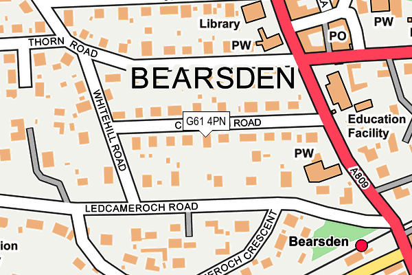 G61 4PN map - OS OpenMap – Local (Ordnance Survey)