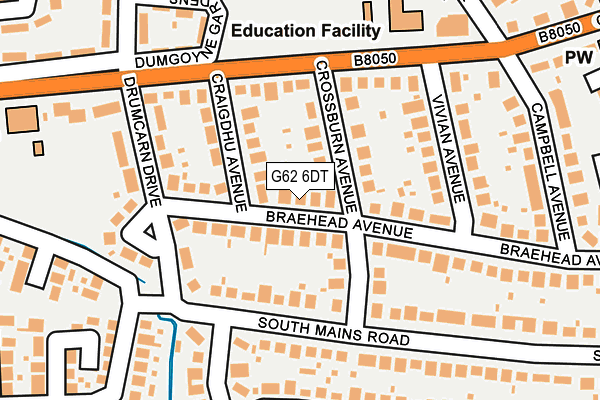 G62 6DT map - OS OpenMap – Local (Ordnance Survey)