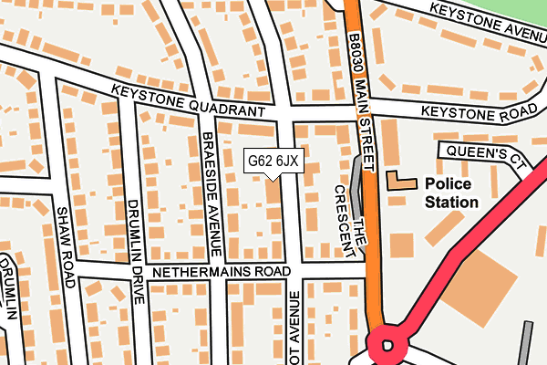 G62 6JX map - OS OpenMap – Local (Ordnance Survey)