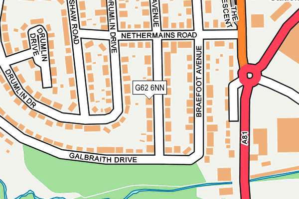 G62 6NN map - OS OpenMap – Local (Ordnance Survey)