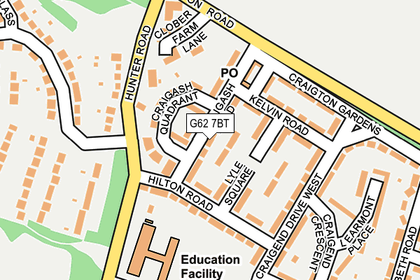 G62 7BT map - OS OpenMap – Local (Ordnance Survey)