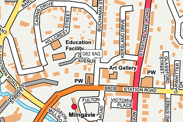 G62 8AQ map - OS OpenMap – Local (Ordnance Survey)